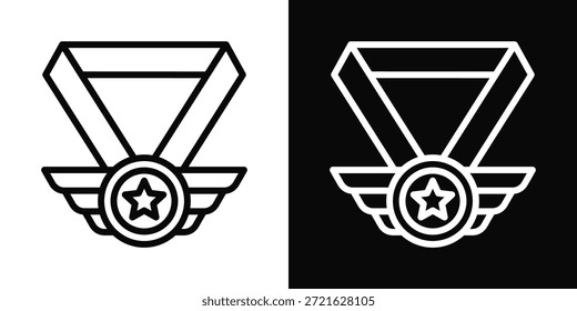 Ehrensymbol, weißer und schwarzer Hintergrundstil
