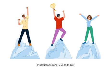 honor leadership honour vector. integrity influence, vision respect, courage empathy honor leadership honour character. people flat cartoon illustration