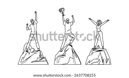 honor leadership honour vector. integrity influence, vision respect, courage empathy honor leadership honour character. people black line pencil drawing illustration