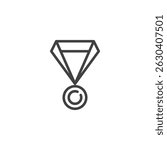 Honor Medal line icon. linear style sign for mobile concept and web design. Academic award medal outline vector icon. Symbol, logo illustration. Vector graphics
