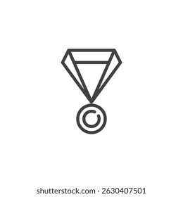 Honor Medal line icon. linear style sign for mobile concept and web design. Academic award medal outline vector icon. Symbol, logo illustration. Vector graphics