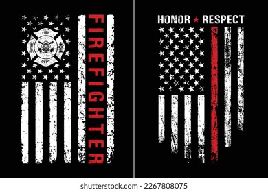 Honor And Respect American Fire Fighter Design