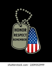Honor Respect Remember Veteran Logo Tshirt Design