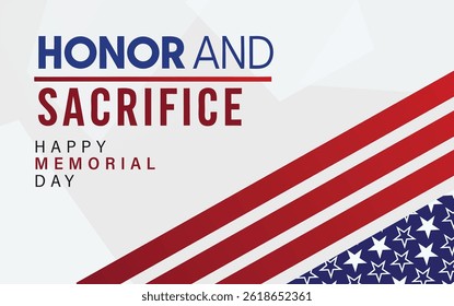 Honor and Sacrifice Memorial Day Celebration Poster Vector Graphics Illustrations
