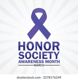 Honor Society awareness Month. March. Holiday concept. Template for background, banner, card, poster with text inscription. Vector illustration