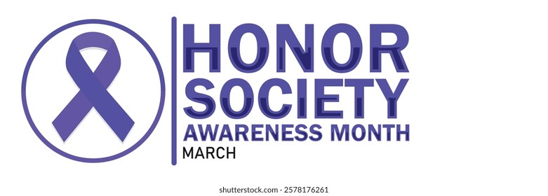 Honor Society awareness Month. March. Vector illustration. Design element for banner, poster or card.