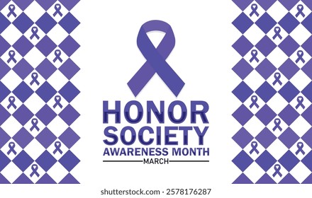 Honor Society awareness Month. March. Vector illustration. Design for banner, poster or print.