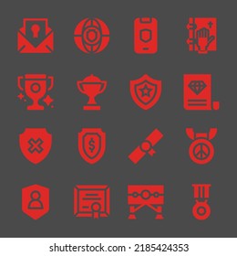 honor web icons. Certificate and Shield, Oath and Certificate symbol, vector signs