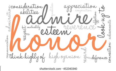Honor word cloud on a white background. 