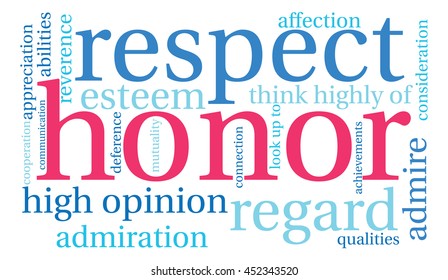 Honor word cloud on a white background. 