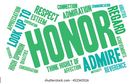 Honor word cloud on a white background. 