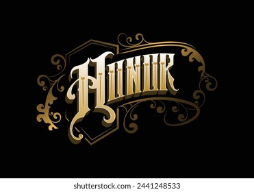 HONOR word custom lettering style design