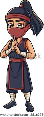 Honorable female ninja vector illustration