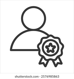 Honorable Outline Icon Vector Illustration