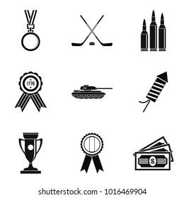 Honorary badge icons set. Simple set of 9 honorary badge vector icons for web isolated on white background