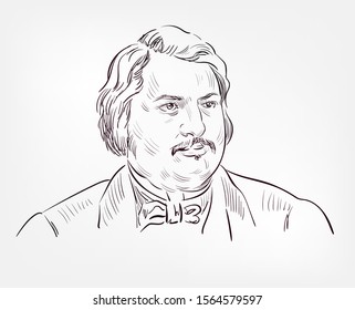 Honore De Balzac Vector Sketch Illustration