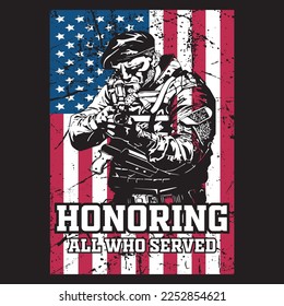 Honoring All Who Served American T-Shirt Design