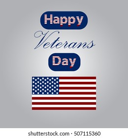 Honoring all who served banner for memorial day. American flag on gray