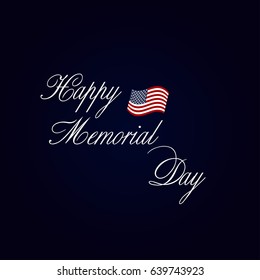 Honoring all who served banner for memorial day. American flag on gray
