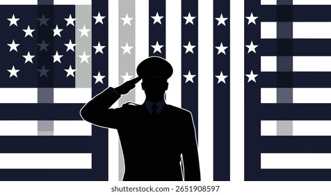 Honoring Military Service With Patriotic American Flag Silhouette