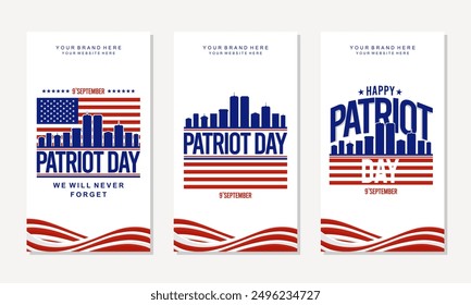 Honoring Patriot Day- Beautiful and Patriotic Social Media Designs, perfect for office, company, school, social media, advertising, sales, printing and more