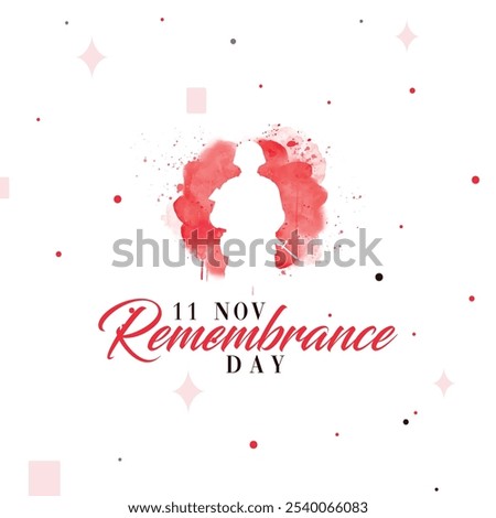 Honoring Remembrance Day post. November 11 Tribute to Veterans and Fallen Heroes. Celebrating Courage. Sacrifice, Patriotism, Memorial Symbols, Military Pride, social media poster, vector