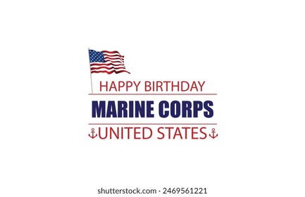 Honoring the United States Marine Corps Birthday with Text Spirit and American Patriotism