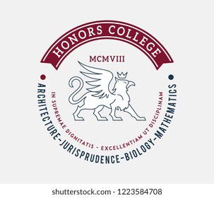 Honors college badge is a vector illustration about studying and learning