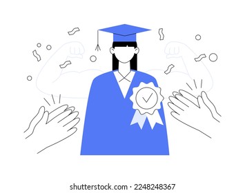 Honour abstract concept vector illustration. Show esteem, achievement award, high moral principles, college graduate, public respect, medal emblem, honour memorial, noble people abstract metaphor.