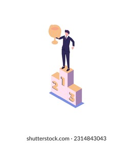 honour flat style isometric illustration vector design