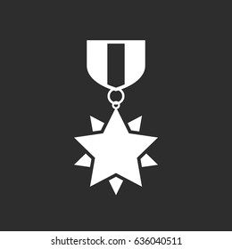 Honour medal vector icon illustration on black background