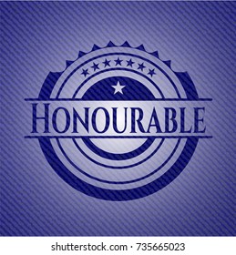Honourable badge with denim background