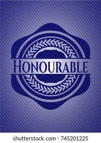 Honourable badge with jean texture