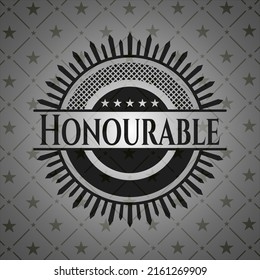 Honorable emblema negro. Vintage. Ilustración vectorial. Detallado. 
