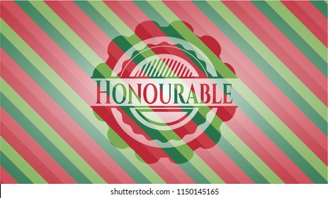 Honourable christmas badge.