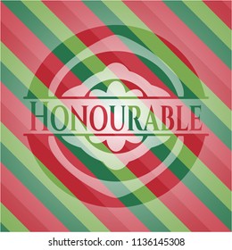 Honourable christmas emblem background.