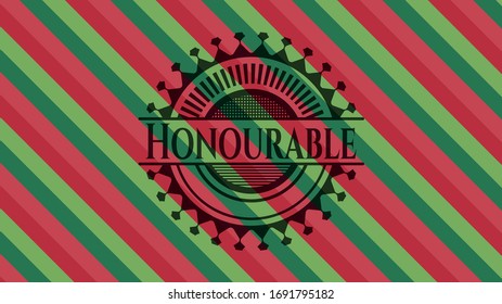 Honourable christmas emblem background. Vector Illustration. Detailed. 