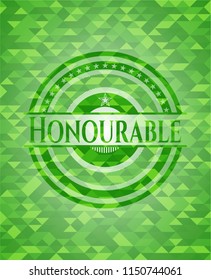 Honourable green mosaic emblem