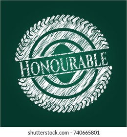 Honourable on blackboard