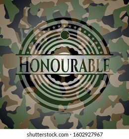 Honourable on camouflage texture. Vector Illustration. Detailed.
