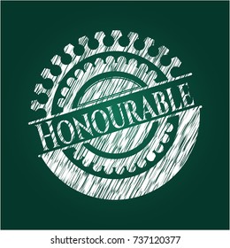 Honourable on chalkboard