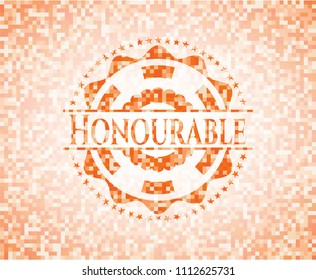  Honourable orange mosaic emblem