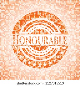 Honourable orange mosaic emblem
