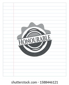 Honourable pencil draw. Vector Illustration. Detailed.