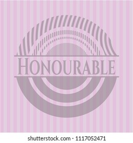 Honourable realistic pink emblem