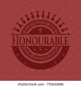 Honourable red emblem