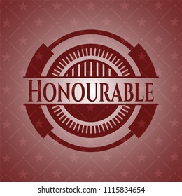 Honourable red emblem. Retro