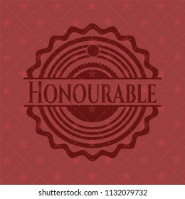 Honourable red emblem. Vintage.