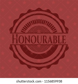Honourable retro red emblem