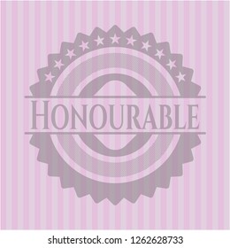 Honourable retro style pink emblem